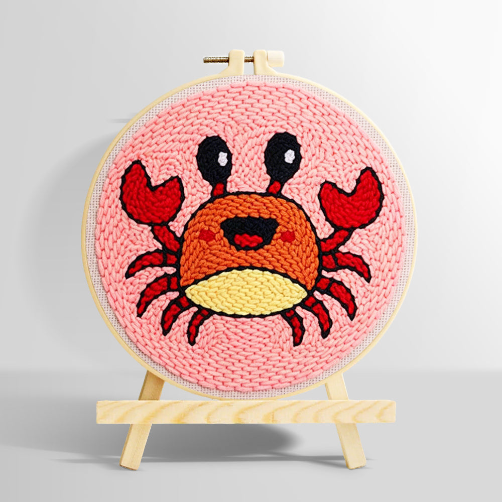 Cute cartoon crab punch needle kit for beginners