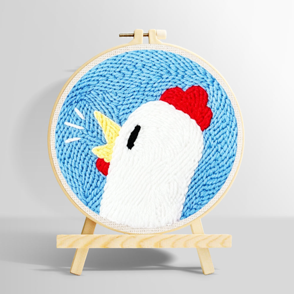 Cute chicken head punch needle kit for beginners