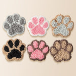 Cute dog paw prints punch needle coaster kit finished handmade coasters