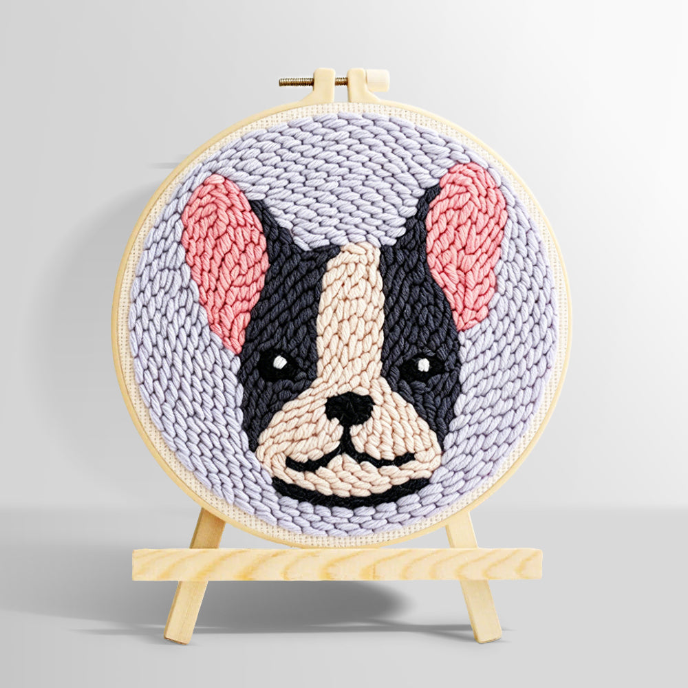 Cute dog punch needle kit for beginners