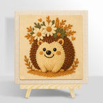 Cute floral crown hedgehog punch needle kit for beginners