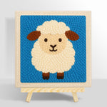 Cute fluffy sheep punch needle kit for beginners