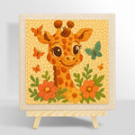 Cute giraffe with butterflies punch needle kit for beginners