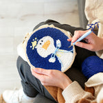 Creating handmade cute little duck punch needle artwork