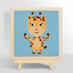 Cute open-arms giraffe punch needle kit for beginners
