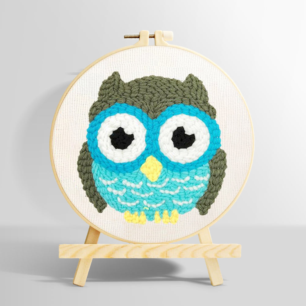 Cute owl punch needle kit for beginners