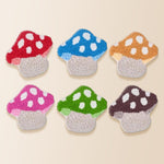Cute polka dot mushrooms punch needle coaster kit finished handmade coasters