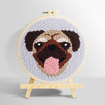 Cute pug punch needle kit for beginners