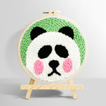 Cute round panda punch needle kit for beginners