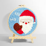Cute santa claus “ho ho” punch needle kit for beginners