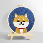 Cute shiba inu punch needle kit for beginners