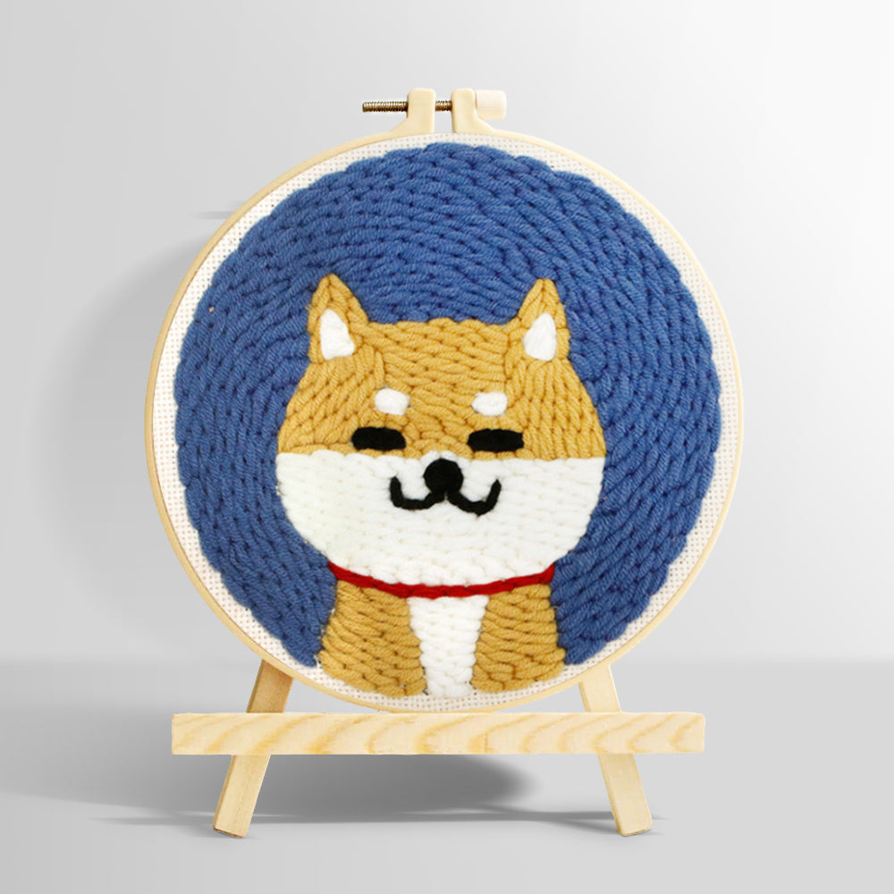 Cute shiba inu punch needle kit for beginners