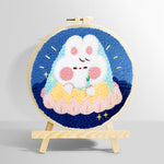 Cute sleeping cloud bunny punch needle kit for beginners
