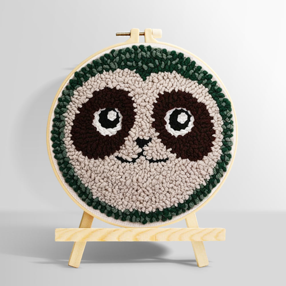 Cute sloth face punch needle kit for beginners