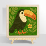 Cute tropical toucan punch needle kit for beginners