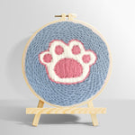 Dog paw print punch needle kit for beginners