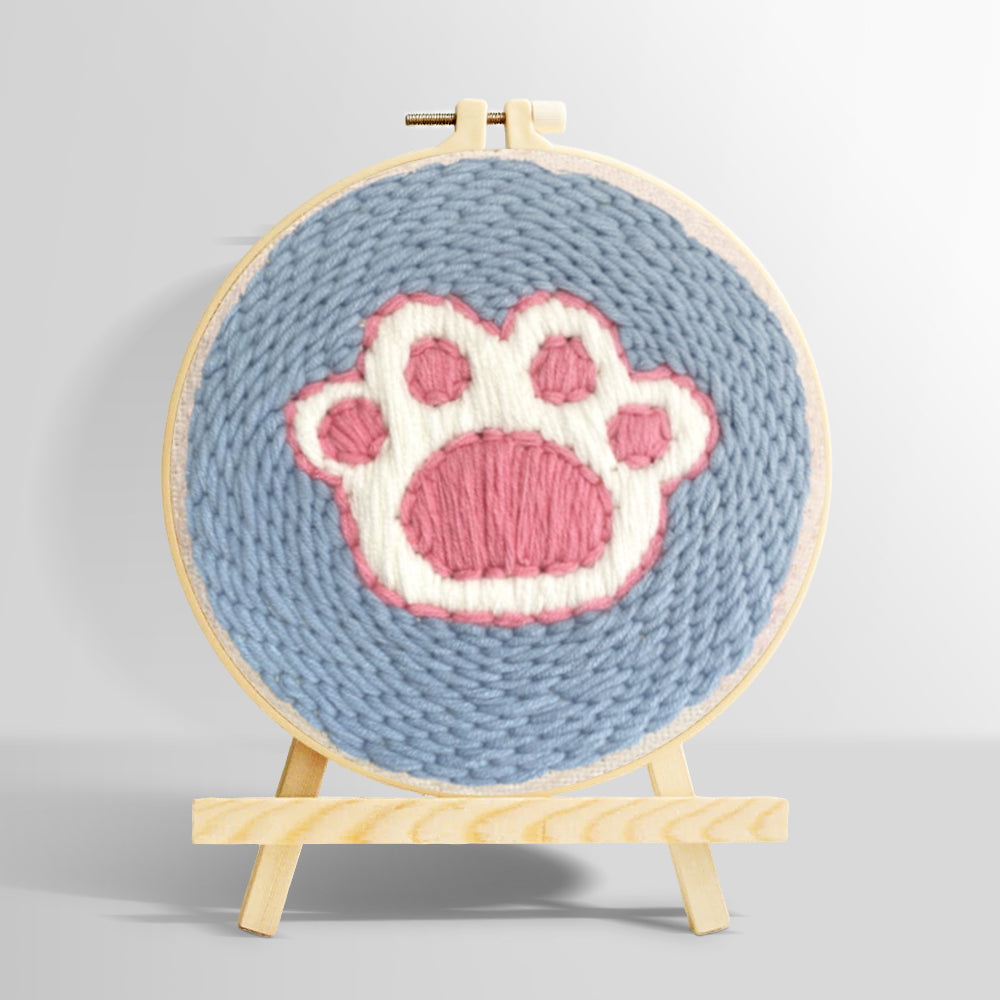 Dog paw print punch needle kit for beginners