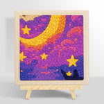 Dreamy purple starry night punch needle kit for beginners