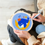 Creating handmade dreamy whale and moon punch needle artwork