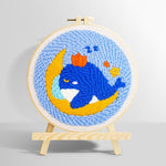 Dreamy whale and moon punch needle kit for beginners