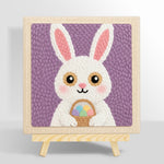 Easter bunny with egg basket punch needle kit for beginners