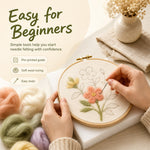 Easy needle felting kit with a pre-printed guide for beginners
