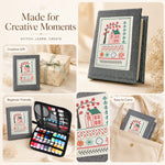 DIY embroidery stitch book kit as a creative gift idea for embroidery lovers and beginners.