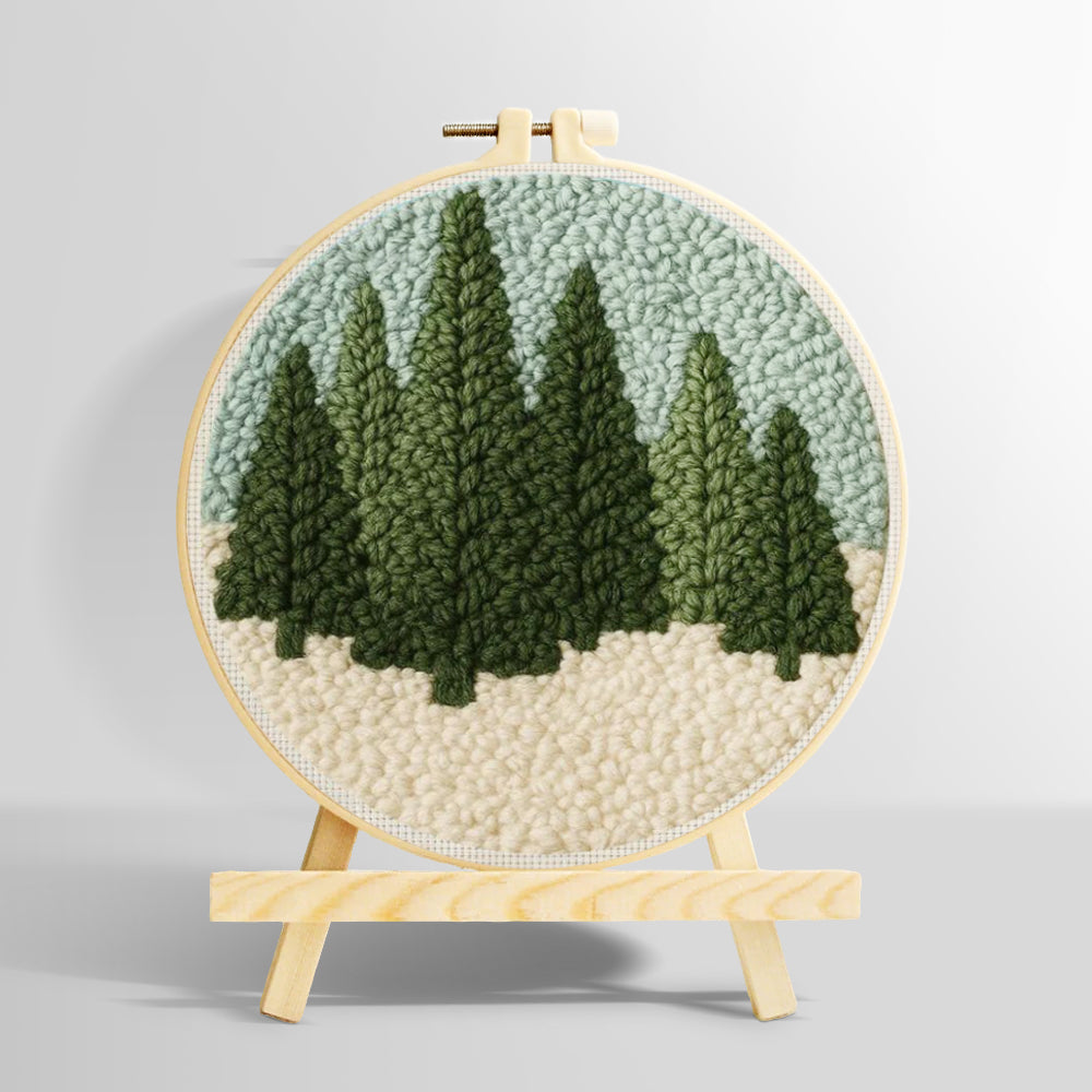 Evergreen forest punch needle kit for beginners