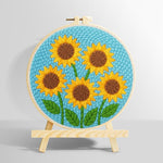 Five sunflowers punch needle kit for beginners