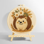 Floral crown hedgehog punch needle kit for beginners