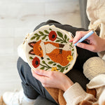 Creating handmade flower fox punch needle artwork