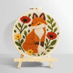 Flower fox punch needle kit for beginners
