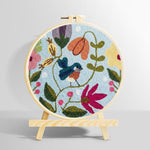 Flower vines and little bluebird punch needle kit for beginners