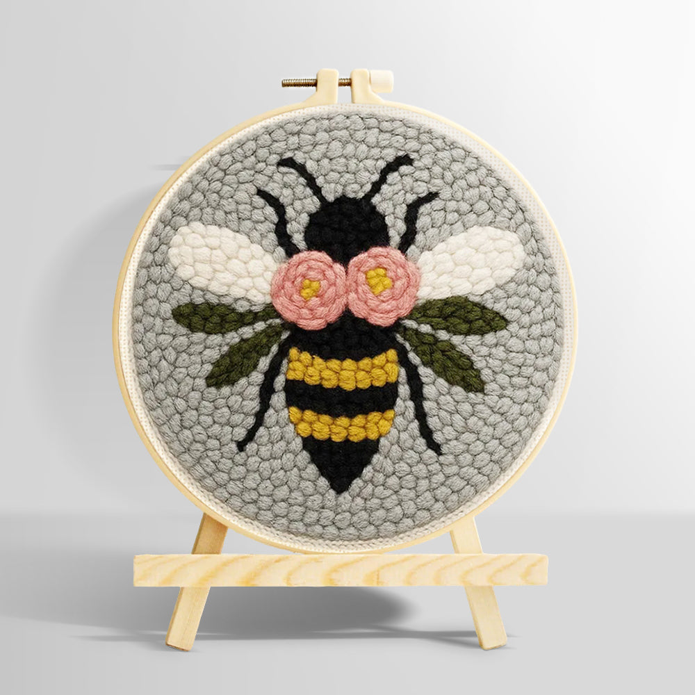 Flying bee punch needle kit for beginners