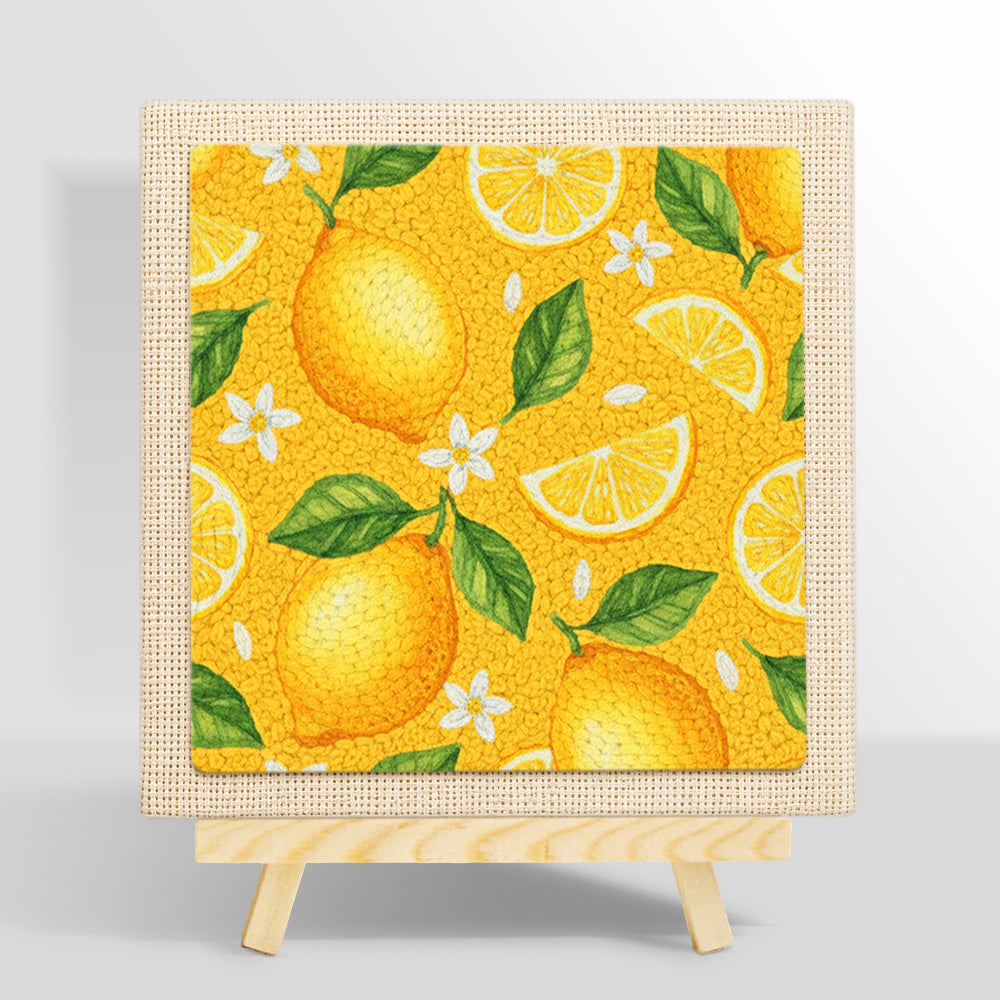 Fresh lemons with leaves punch needle kit for beginners