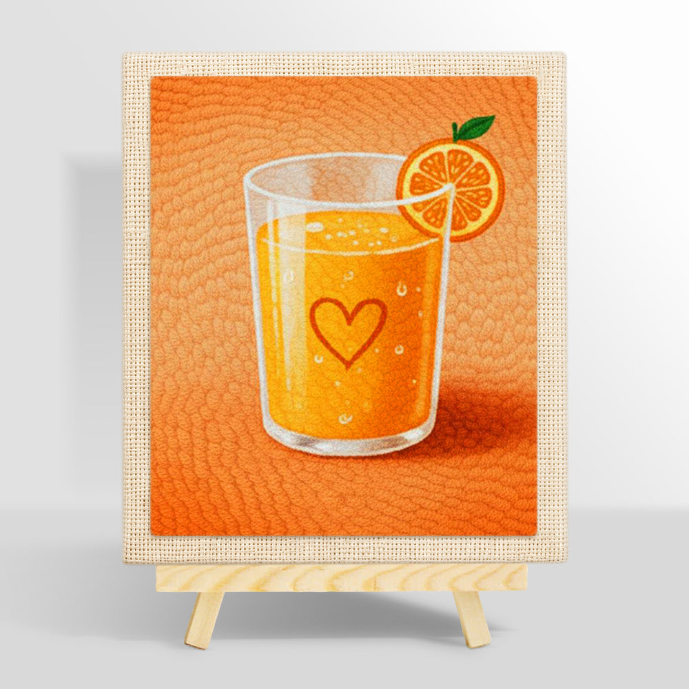 Fresh orange juice punch needle kit for beginners