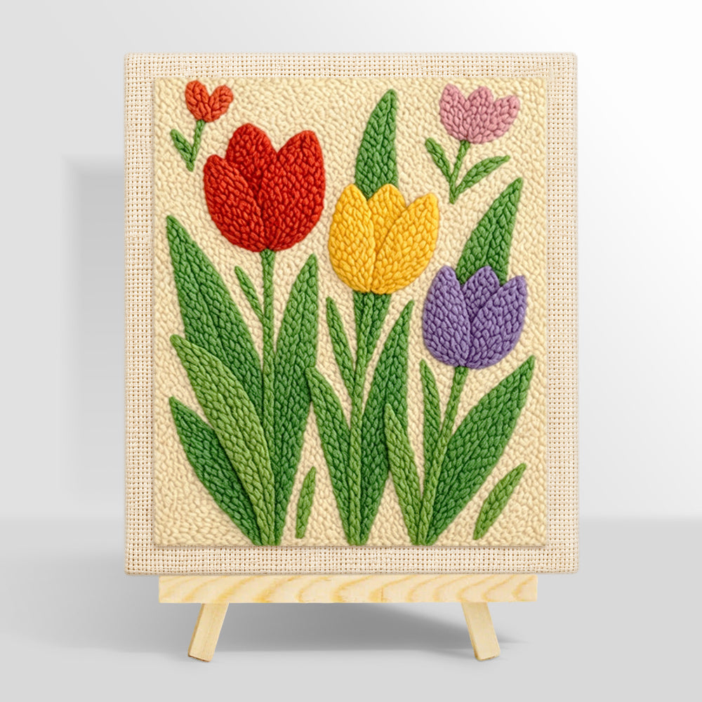 Fresh spring tulips punch needle kit for beginners