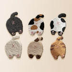 Funny cat bum punch needle coaster kit finished handmade coasters