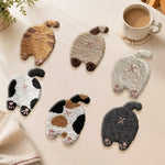 Funny cat bum punch needle coasters used for home decoration