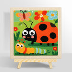 Garden friends ladybug and caterpillar punch needle kit for beginners