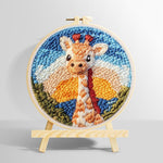 Giraffe at sunset punch needle kit for beginners