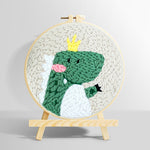 Happy crown dinosaur punch needle kit for beginners