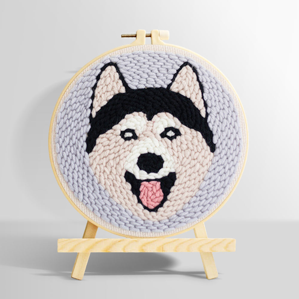 Happy husky punch needle kit for beginners