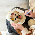 Creating handmade happy labrador punch needle artwork