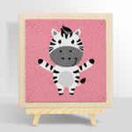 Happy zebra with open arms punch needle kit for beginners