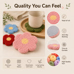Punch needle coaster texture and quality details
