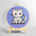 Innocent little kitten punch needle kit for beginners