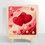 Intertwined hearts punch needle kit for beginners