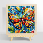 Intricate floral butterfly punch needle kit for beginners