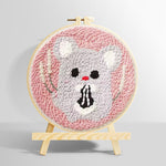 Kawaii mouse punch needle kit for beginners